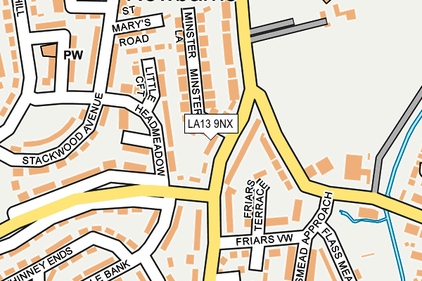 LA13 9NX map - OS OpenMap – Local (Ordnance Survey)