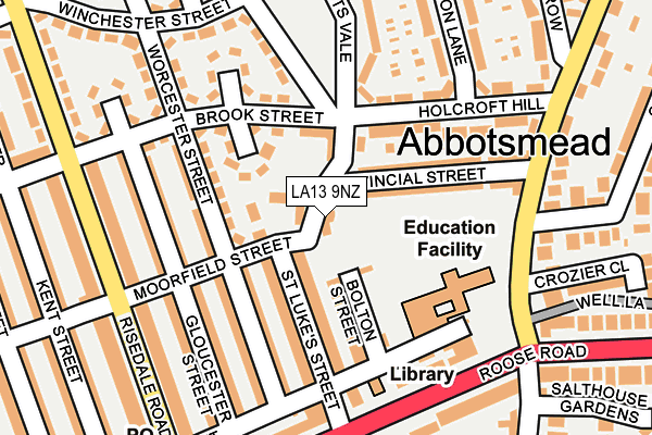 LA13 9NZ map - OS OpenMap – Local (Ordnance Survey)