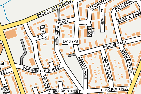 LA13 9PB map - OS OpenMap – Local (Ordnance Survey)