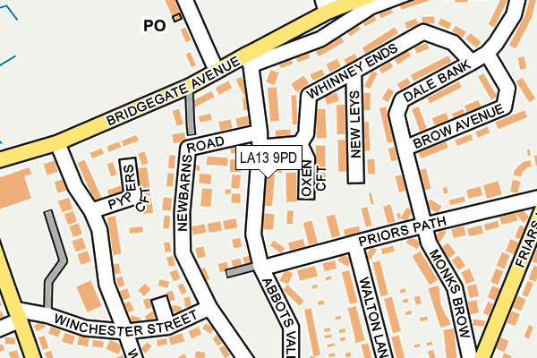 LA13 9PD map - OS OpenMap – Local (Ordnance Survey)