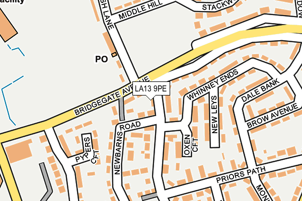 LA13 9PE map - OS OpenMap – Local (Ordnance Survey)