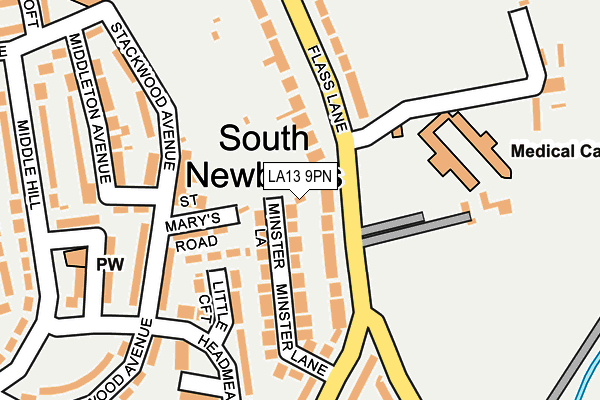 LA13 9PN map - OS OpenMap – Local (Ordnance Survey)