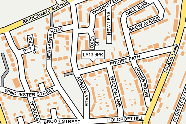 LA13 9PR map - OS OpenMap – Local (Ordnance Survey)