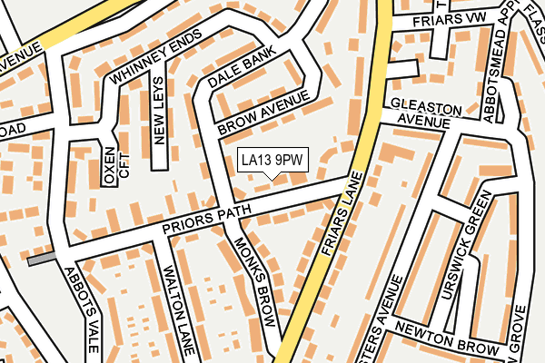 LA13 9PW map - OS OpenMap – Local (Ordnance Survey)