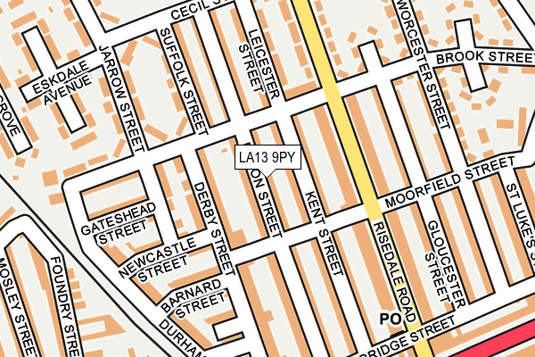 LA13 9PY map - OS OpenMap – Local (Ordnance Survey)