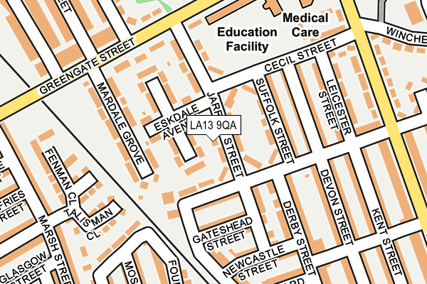 LA13 9QA map - OS OpenMap – Local (Ordnance Survey)