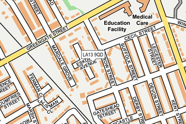 LA13 9QD map - OS OpenMap – Local (Ordnance Survey)