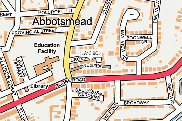LA13 9QJ map - OS OpenMap – Local (Ordnance Survey)