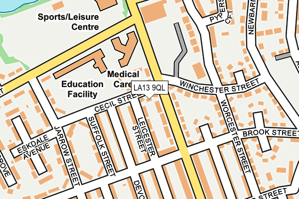 LA13 9QL map - OS OpenMap – Local (Ordnance Survey)