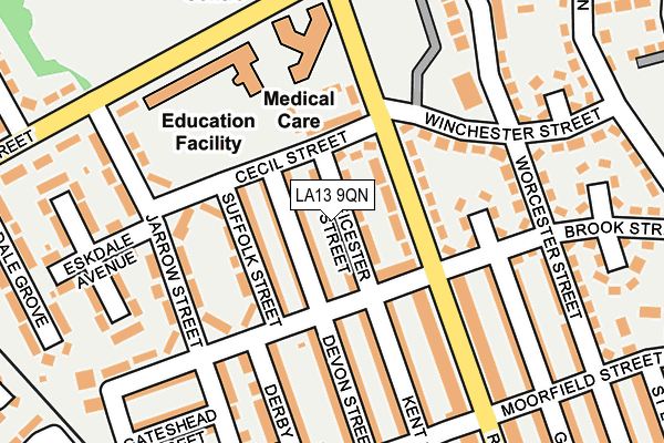 LA13 9QN map - OS OpenMap – Local (Ordnance Survey)