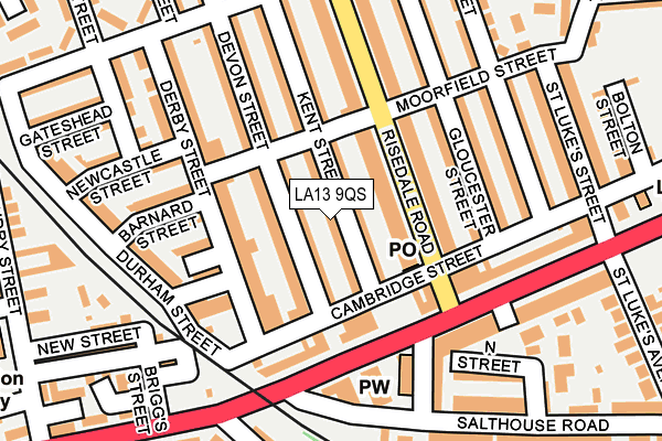 LA13 9QS map - OS OpenMap – Local (Ordnance Survey)