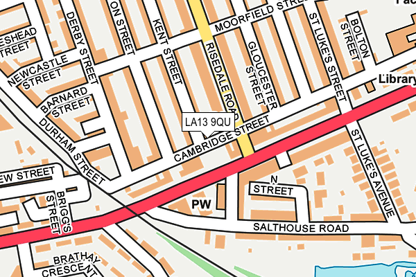 LA13 9QU map - OS OpenMap – Local (Ordnance Survey)