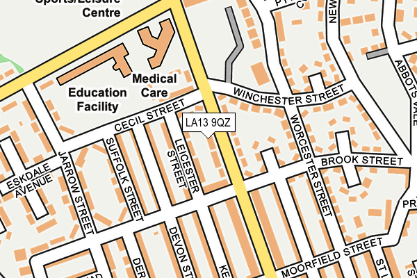 LA13 9QZ map - OS OpenMap – Local (Ordnance Survey)