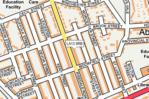 LA13 9RB map - OS OpenMap – Local (Ordnance Survey)