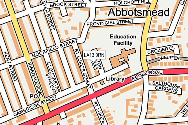 LA13 9RN map - OS OpenMap – Local (Ordnance Survey)