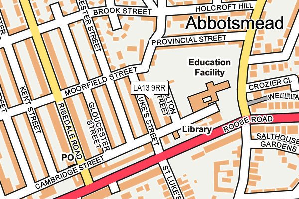 LA13 9RR map - OS OpenMap – Local (Ordnance Survey)