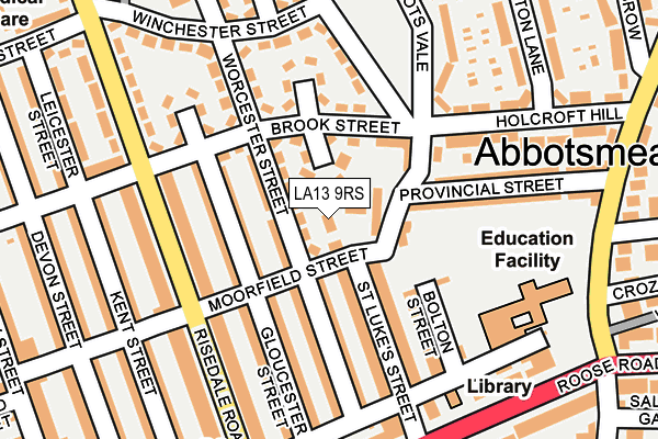 LA13 9RS map - OS OpenMap – Local (Ordnance Survey)