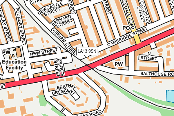 LA13 9SN map - OS OpenMap – Local (Ordnance Survey)