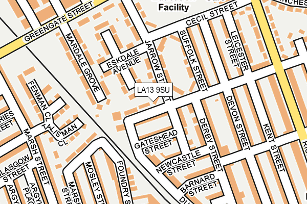 LA13 9SU map - OS OpenMap – Local (Ordnance Survey)