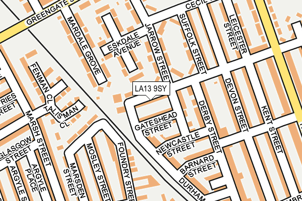 LA13 9SY map - OS OpenMap – Local (Ordnance Survey)