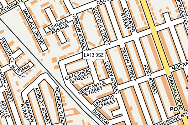 LA13 9SZ map - OS OpenMap – Local (Ordnance Survey)