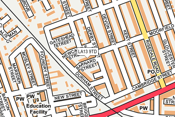 LA13 9TD map - OS OpenMap – Local (Ordnance Survey)