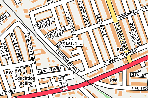 LA13 9TE map - OS OpenMap – Local (Ordnance Survey)