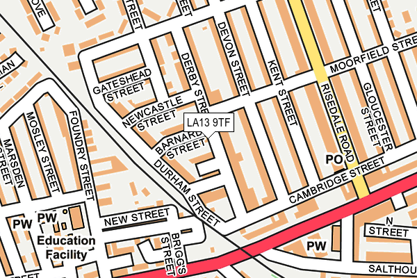 LA13 9TF map - OS OpenMap – Local (Ordnance Survey)