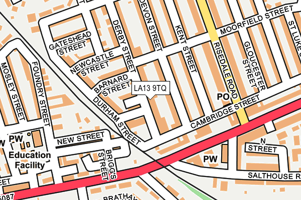 LA13 9TQ map - OS OpenMap – Local (Ordnance Survey)