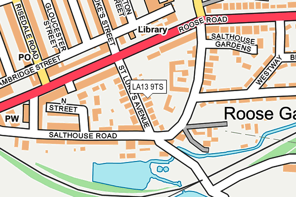 LA13 9TS map - OS OpenMap – Local (Ordnance Survey)