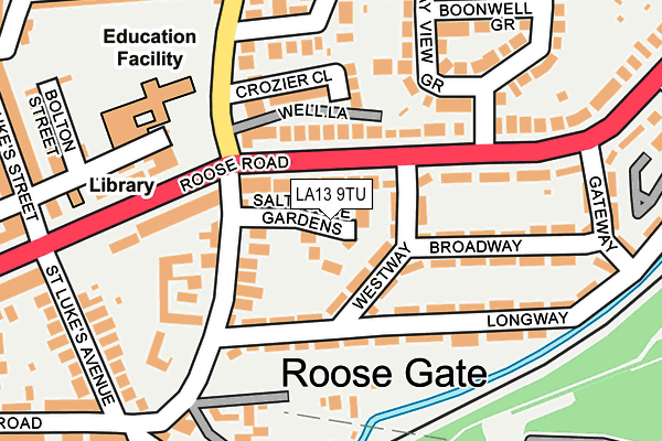 LA13 9TU map - OS OpenMap – Local (Ordnance Survey)