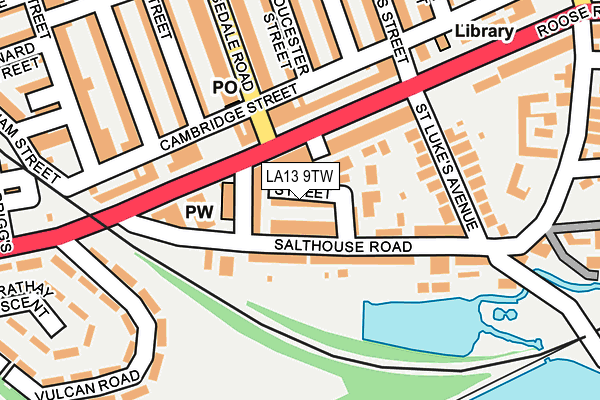 LA13 9TW map - OS OpenMap – Local (Ordnance Survey)