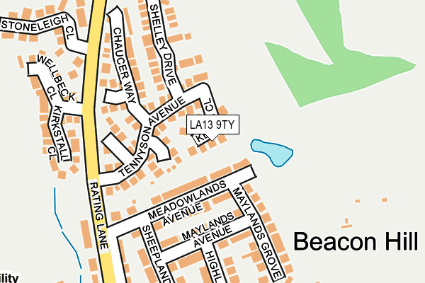 LA13 9TY map - OS OpenMap – Local (Ordnance Survey)