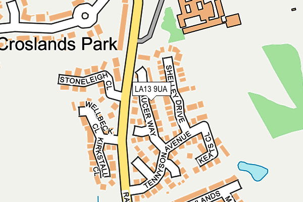 LA13 9UA map - OS OpenMap – Local (Ordnance Survey)