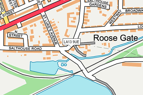 LA13 9UE map - OS OpenMap – Local (Ordnance Survey)