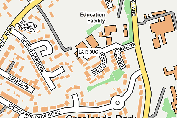 LA13 9UG map - OS OpenMap – Local (Ordnance Survey)