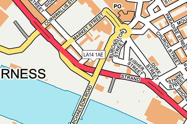 LA14 1AE map - OS OpenMap – Local (Ordnance Survey)