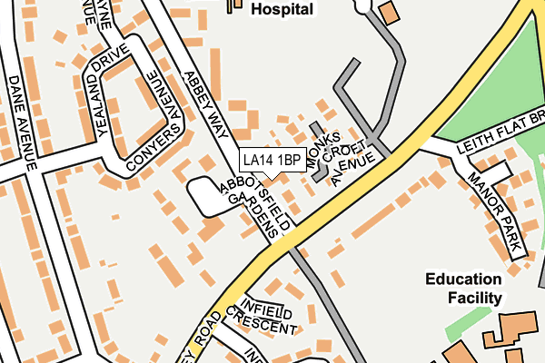 LA14 1BP map - OS OpenMap – Local (Ordnance Survey)