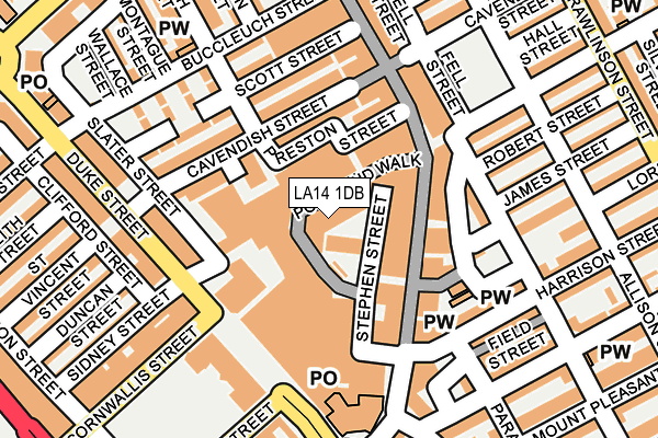 LA14 1DB map - OS OpenMap – Local (Ordnance Survey)