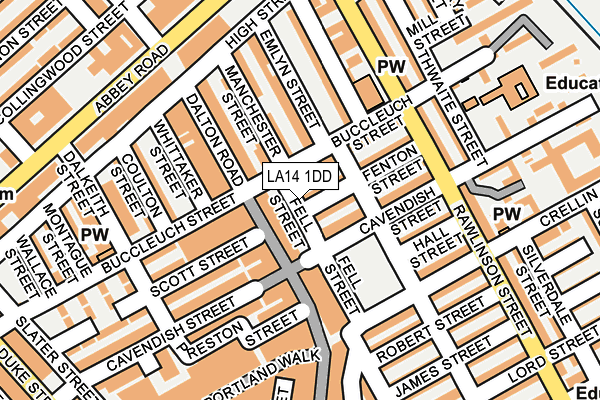 LA14 1DD map - OS OpenMap – Local (Ordnance Survey)