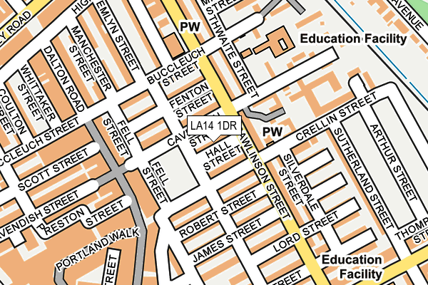 LA14 1DR map - OS OpenMap – Local (Ordnance Survey)