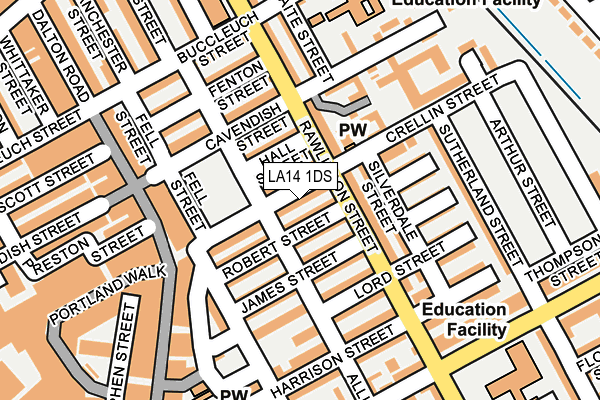 LA14 1DS map - OS OpenMap – Local (Ordnance Survey)