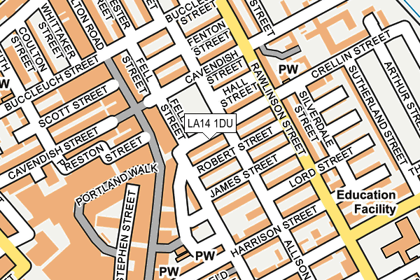 LA14 1DU map - OS OpenMap – Local (Ordnance Survey)