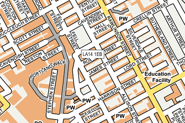 LA14 1EB map - OS OpenMap – Local (Ordnance Survey)