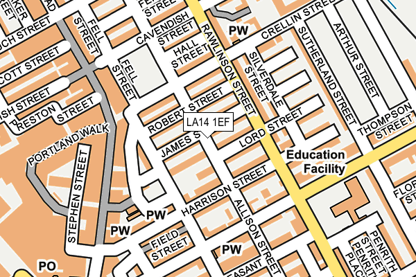 LA14 1EF map - OS OpenMap – Local (Ordnance Survey)
