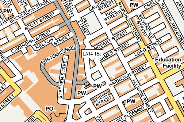 LA14 1EJ map - OS OpenMap – Local (Ordnance Survey)