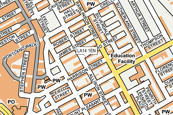 LA14 1EN map - OS OpenMap – Local (Ordnance Survey)