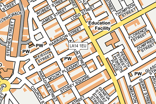 LA14 1EU map - OS OpenMap – Local (Ordnance Survey)