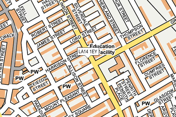LA14 1EY map - OS OpenMap – Local (Ordnance Survey)