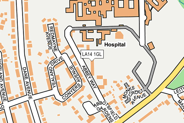 LA14 1GL map - OS OpenMap – Local (Ordnance Survey)
